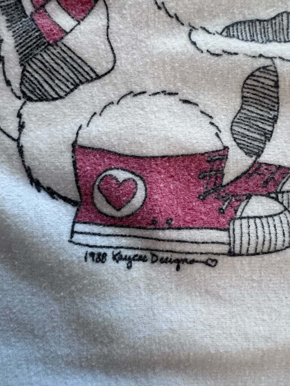 Vintage 1988 Kaycee Designs Puppy Love Baby Fleece Sleep Sack Nightgown - Picture 3 of 4